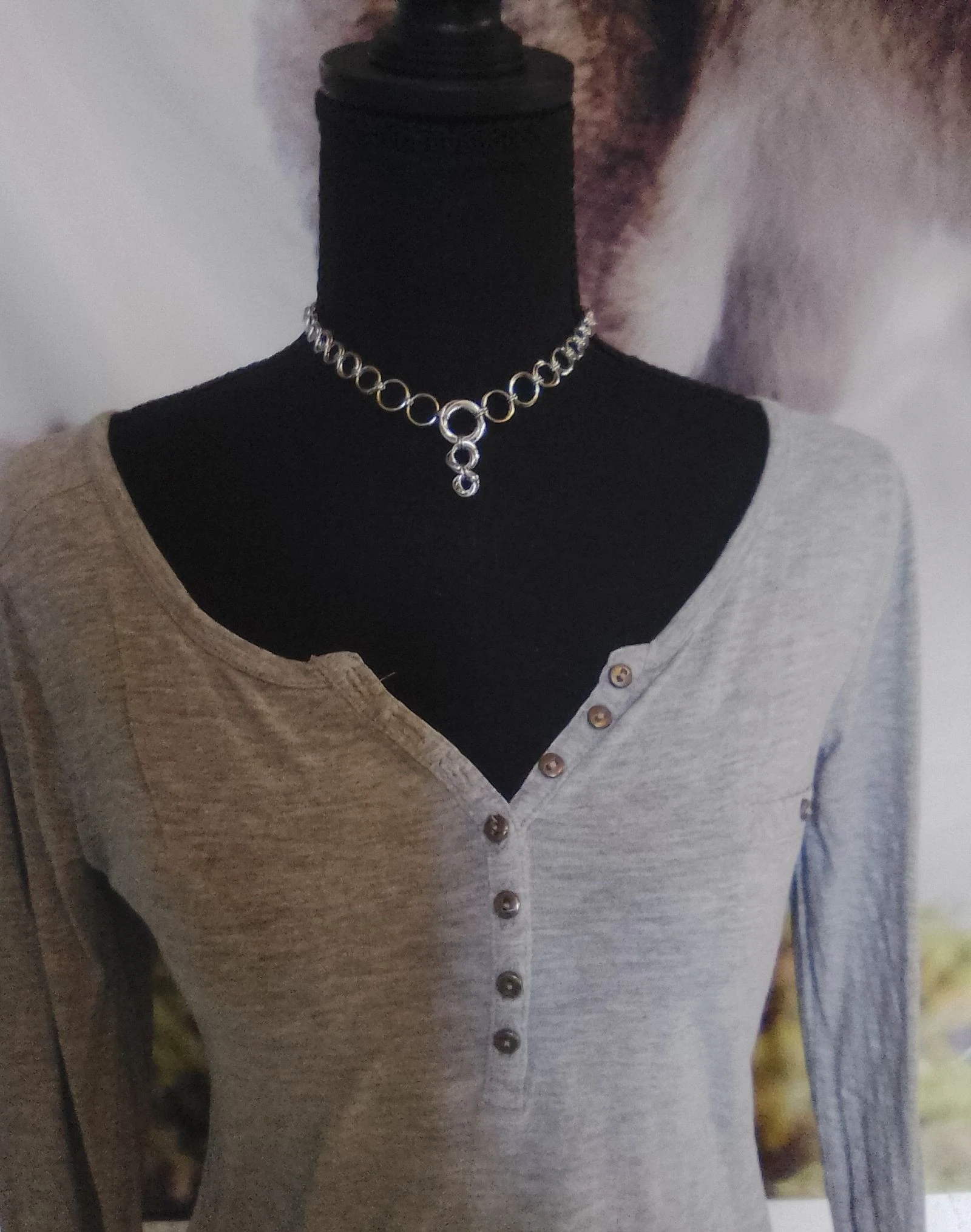 Collar chainmail japonés y mallas trenzadas Estilo gótico – photo 2